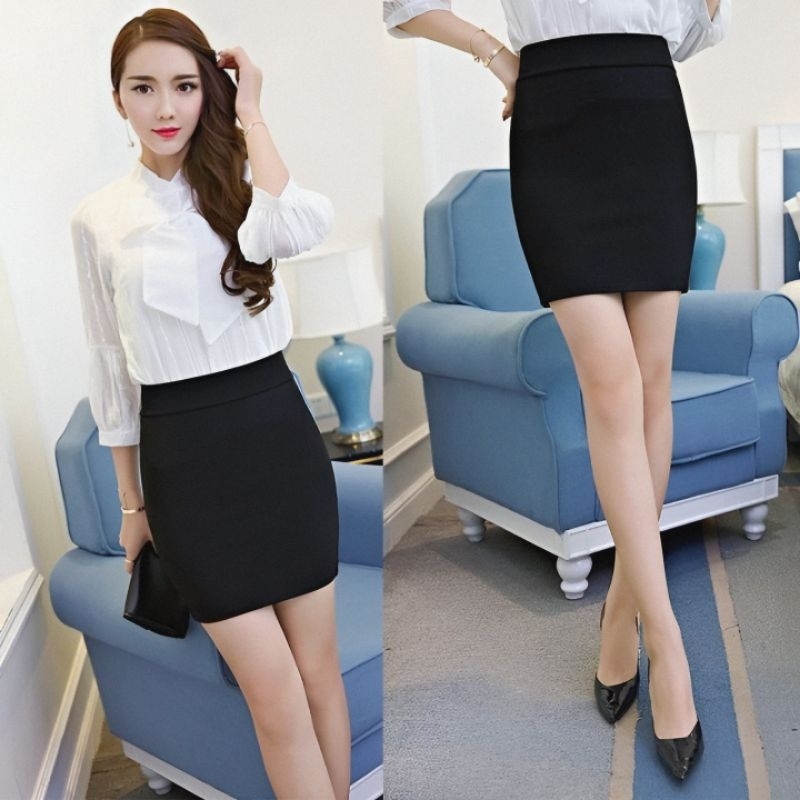 GeA-ROK SPAN MINI SCUBA/ROK KERJA WANITA/ROK KOREAN STYLE MINI SKIRT/SPAN SCUBA/SPAN PENDEK DI ATAS 