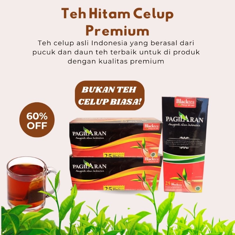 

TEH CELUP BLACK TEA / TEH HITAM PREMIUM ISI KEMASAN 25 PCS