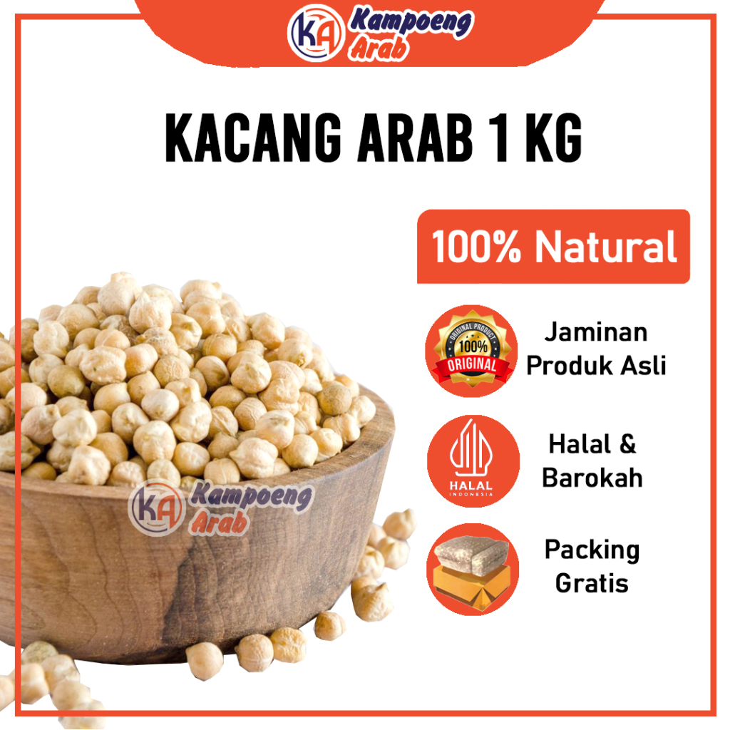 

KACANG ARAB CHICKPEAS 1KG di Panggang Premium Oleh-Oleh Haji Umroh Mood Booster MPASI Almond Mede Panggang