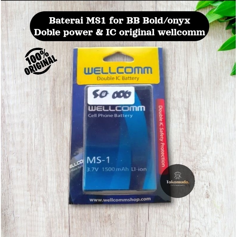 Baterai Hp Wellcomm blackberry ms-1 Bold 9000 9700 Onyx - Wellcomm - Battery Double IC Blackberry MS