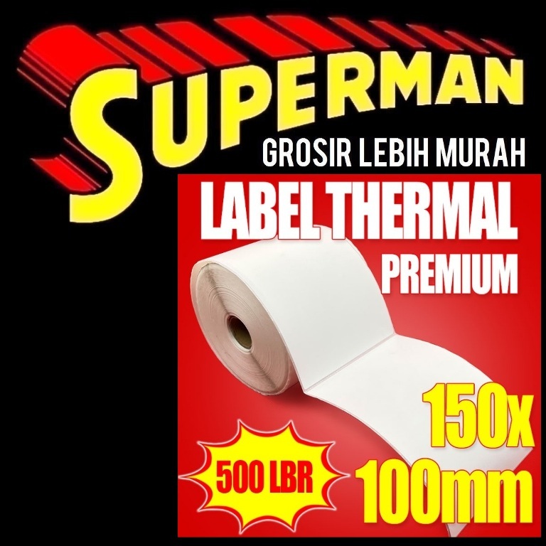 

(T13) STICKER THERMAL 10X15 CM ISI 500 label kertas stiker termal 100x150 100 x 150 100 mm 150 mm 100mm 150mm 10cm 15cm 10 cm 15 cm superman jogja supermanjogja