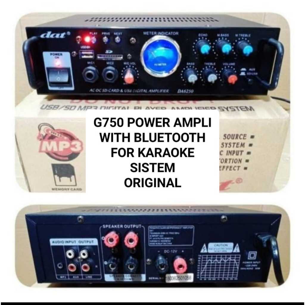 G750 DAT BLUETOOTH POWER AMPLI AC DC BLUETOOTH MUSIK BONUS MIC DIGITAL AMPLIFIER EQ USB ECHO WIRELES