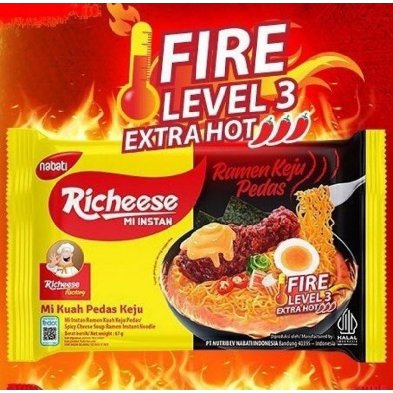 

mie richeese ramen keju pedas