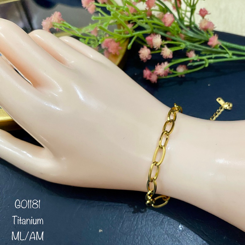 Gelang Titanium Rantai Oval G01181