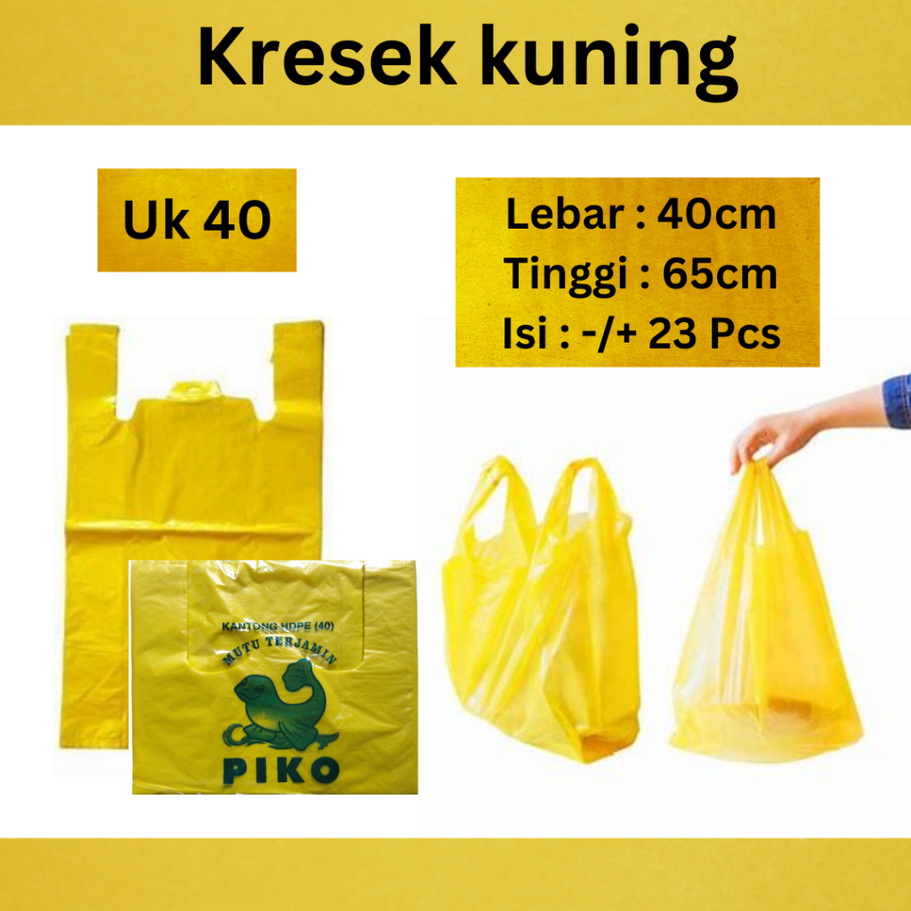 Kantong Kresek Kuning Uk 40, Plastik Kresek Kuning, Plastik Medis