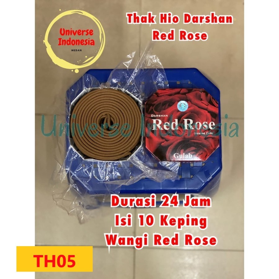 Hio Dupa Lingkar Thak Hio Darshan Red Rose  Durasi  24 Jam 1 kotak Isi 10 Keping Wangi Red Rose