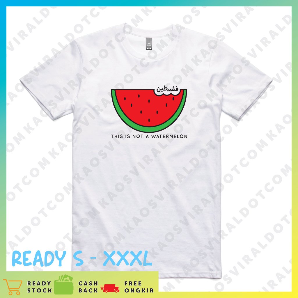 BAJU KAOS SAVE PALESTINE THIS IS NOT A WATERMELON T-SHIRT DISTRO