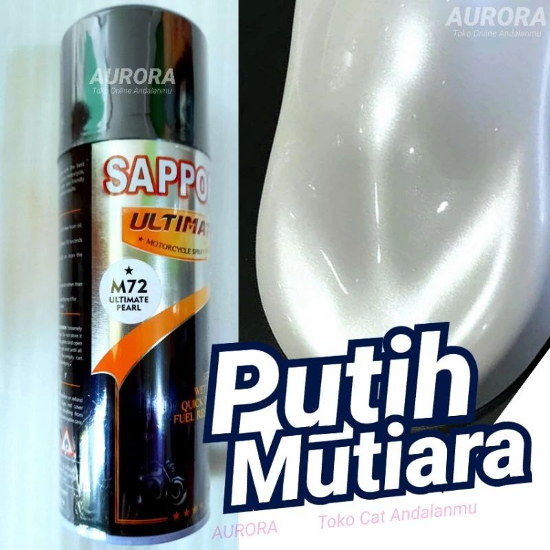 Cat Putih Mutiara Sapporo Ultimate M72 Pearl White Metallic Metalik Metalic Cet Pilox Pylox Pilok