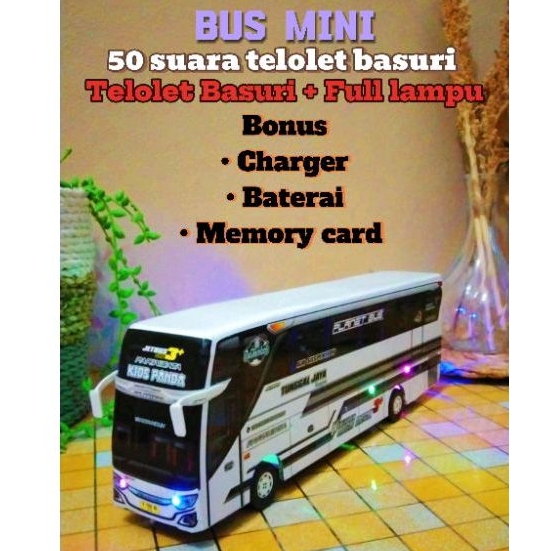 Bus TELOLET BASURI mini full lampu tanpa remot murah
