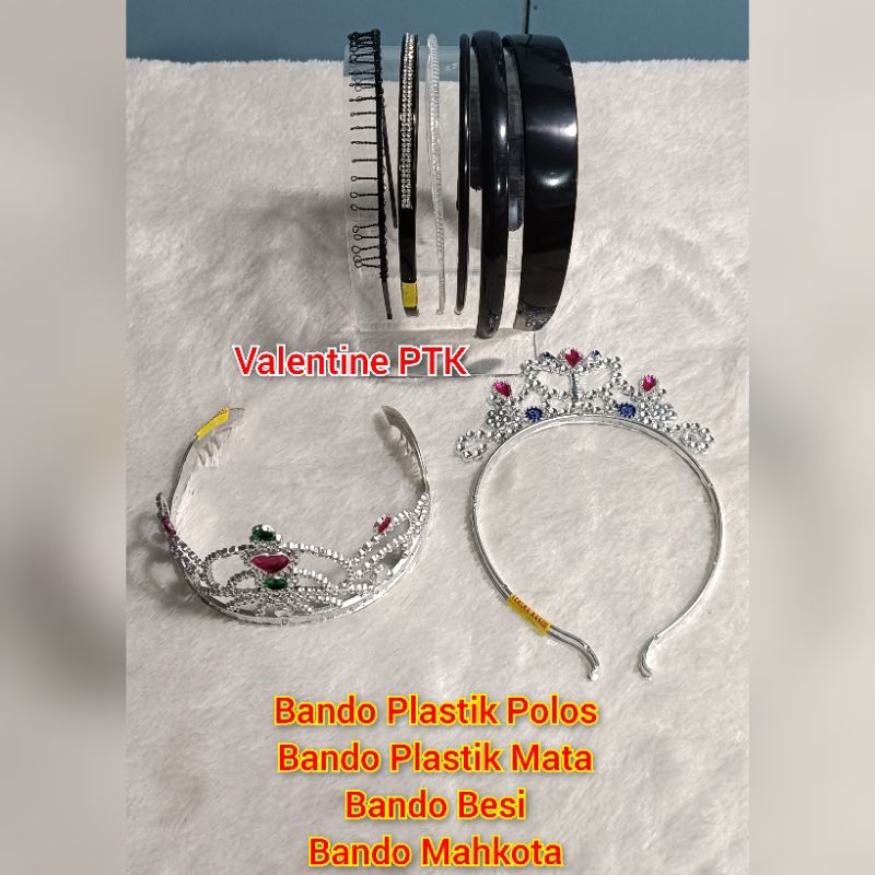 Bando Polos Hitam Mata Permata Plastik Besi | Cekak Polos Hitam Mata Permata Plastik Besi | Mahkota 
