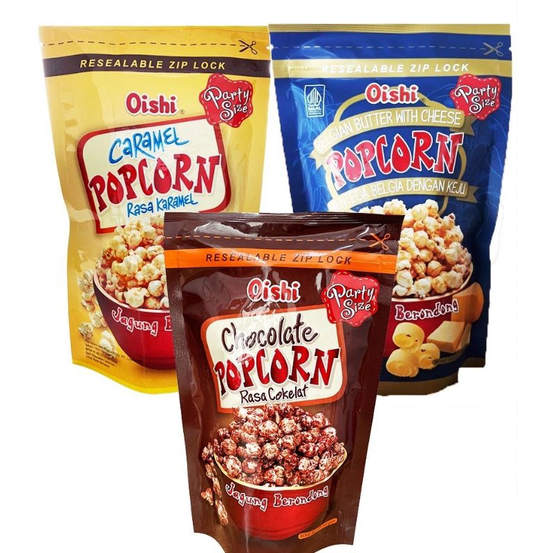 

Oishi Popcorn 100gr variian rasa keju/coklat/caramel