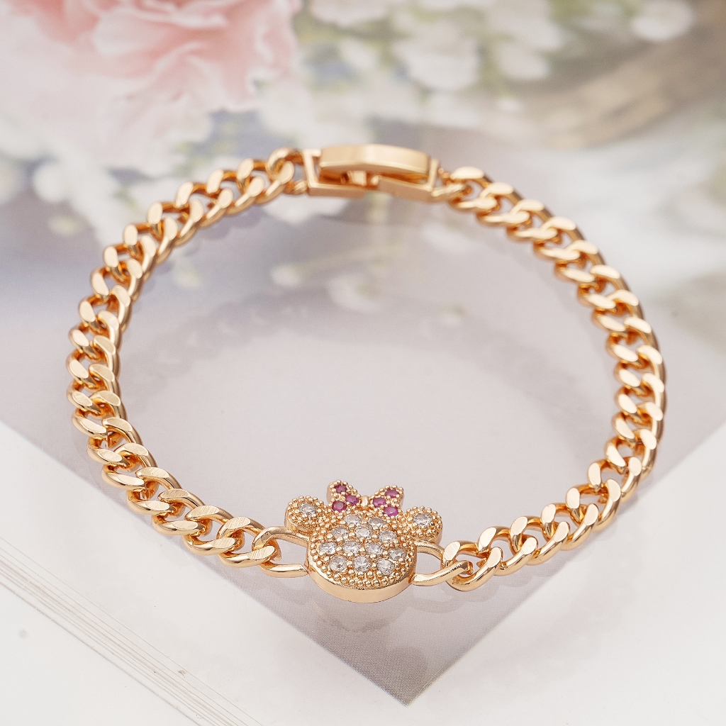 Hyl Jewelry 466B Gelang Anak Titanium Bangle Segar Bracelet Terbaru Perempuan Emas Bayi Muda Asli La