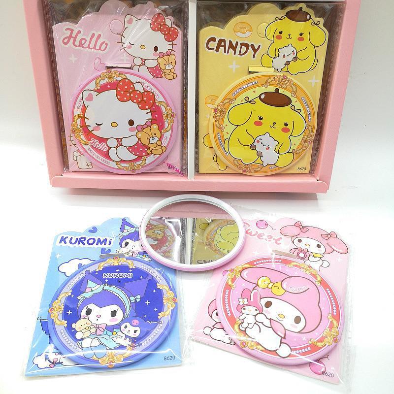 Kaca Bundar Sanrio Kuromi Chinamorol Purin Melody Hellokitty diameter 7cm / kaca bundar motif pompompurin souvenir hampers sanrio / kaca make up mini pocket karakter animal