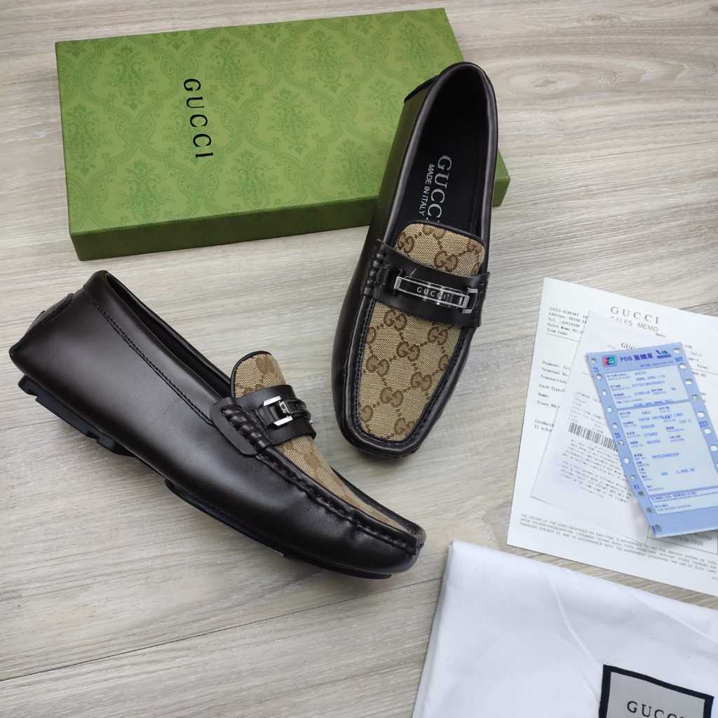 SEPATU GUCCI LOAFER PRIA BROWN