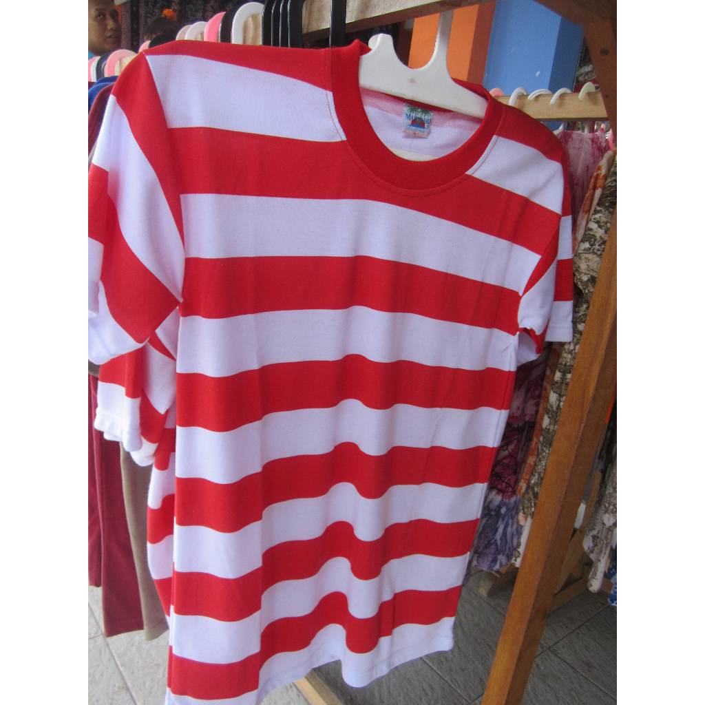 {READY}//Kaos Sakerah Merah Putih Jumbo / Kaos Lorek/Baju Sakerah Dewasa