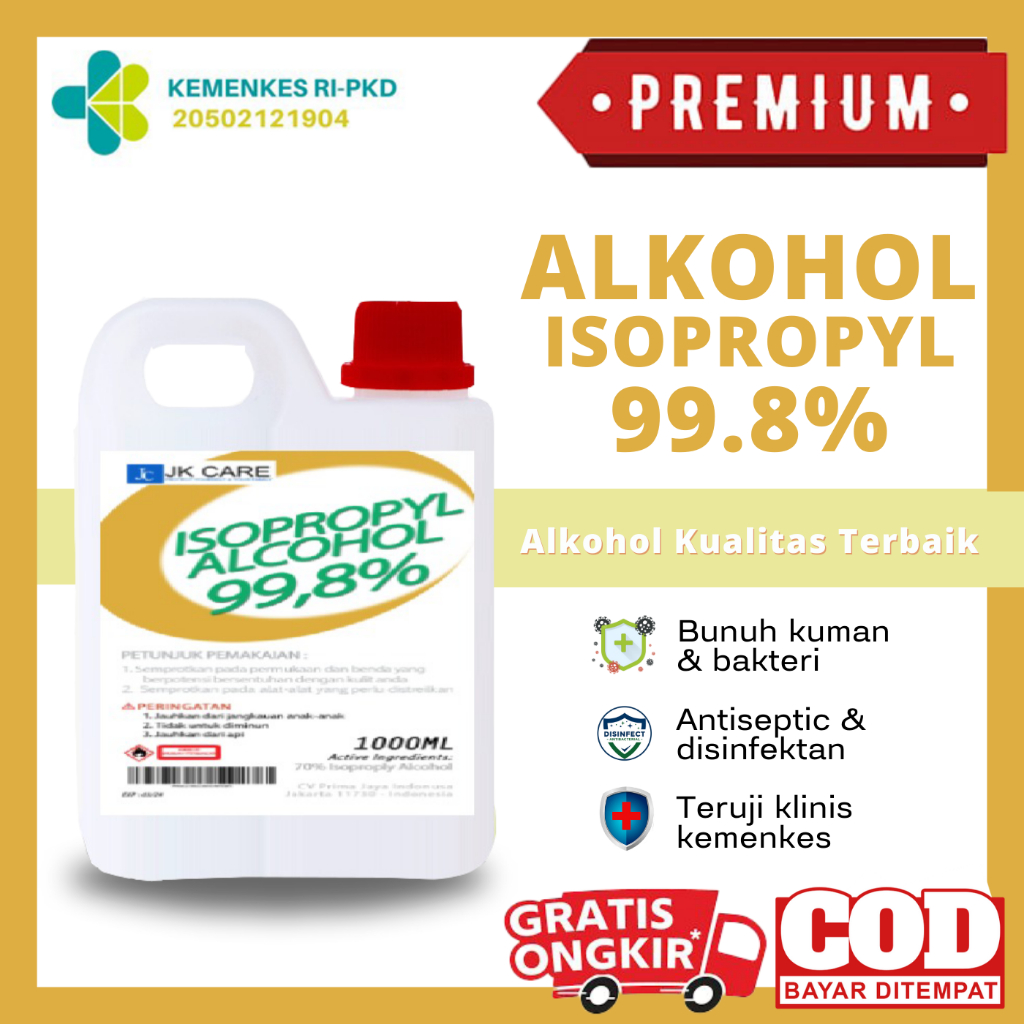 JKCARE ISOPROPYL ALKOHOL MURNI 99,8% 1 LITER