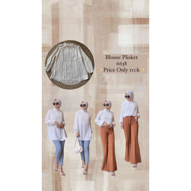 Blouse Plisket Khusus Putih 6638