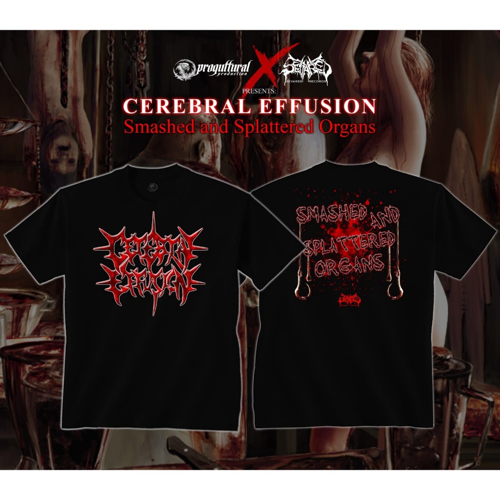 ORIGINAL TSHIRT CEREBRAL EFFUSION - Smashed and Splattered Organs Logo