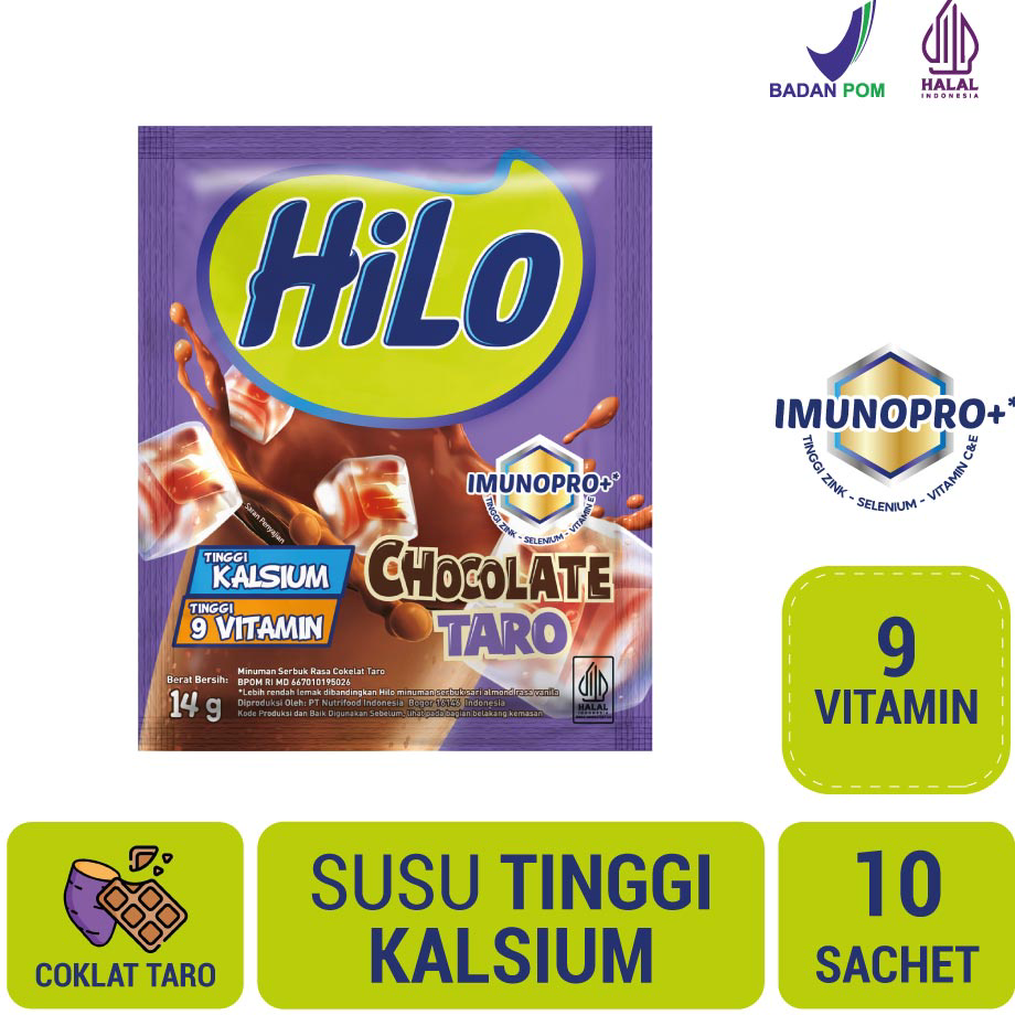 

Stok Banyak Hilo Chocolate Taro 10 sachet - Minuman Serbuk