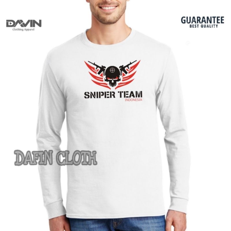 Kaos Pria Baju Tshirt Lengan Panjang Sniper Team Indonesia