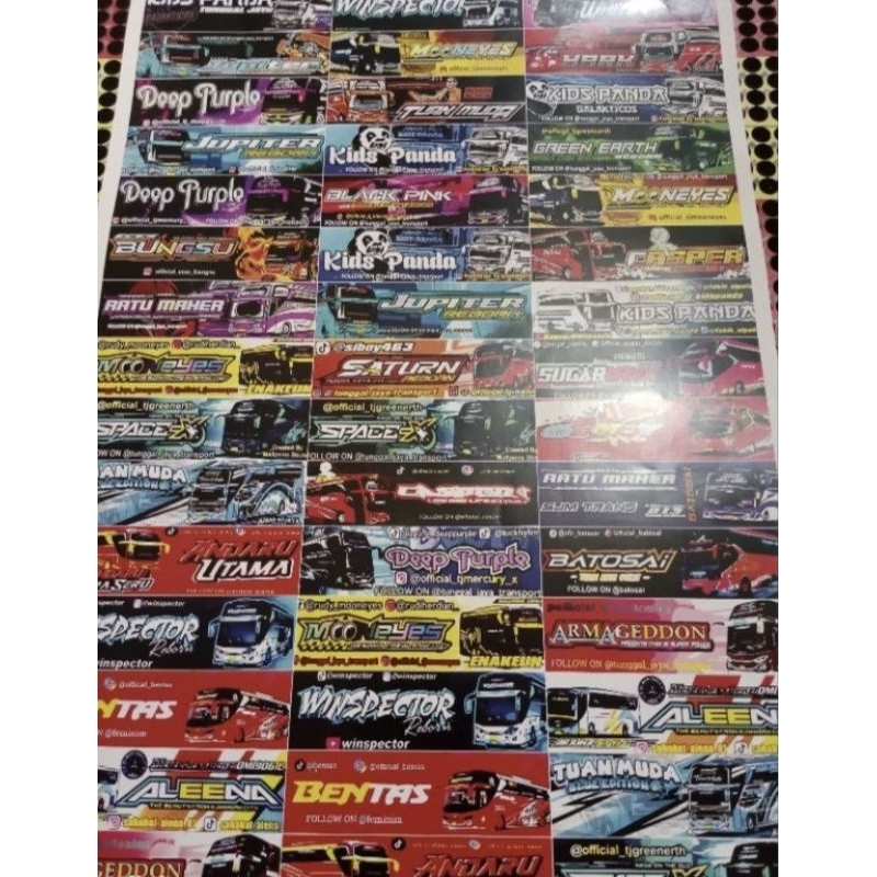 

Stiker bus kids panda bus telolet isi 45 pc