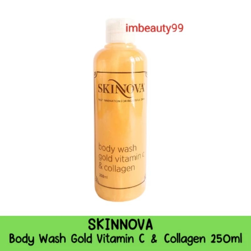 Skinnova Body Wash Gold Vitamin C & Collagen - Sabun mandi pembersih pelembut pelembab - kolagen - s