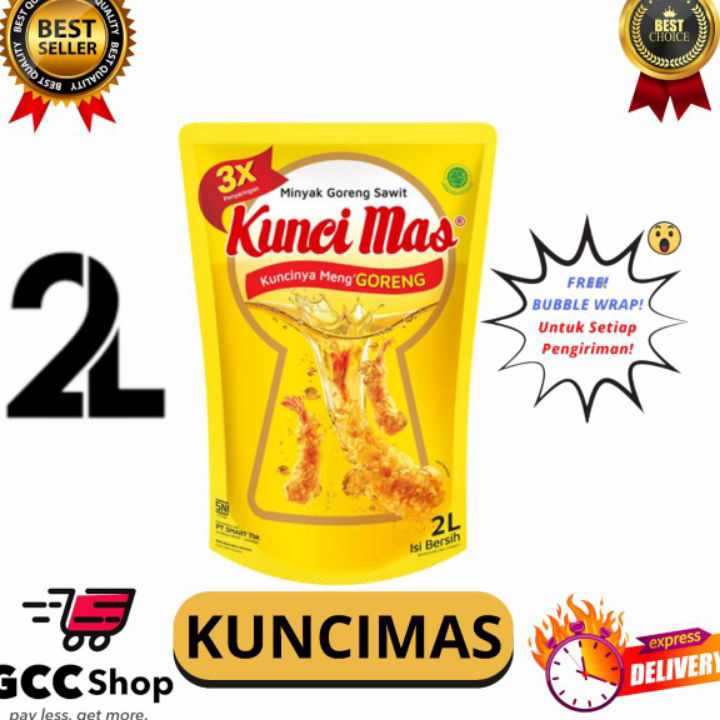 

Ready Stok Minyak goreng kunci mas 2 Liter