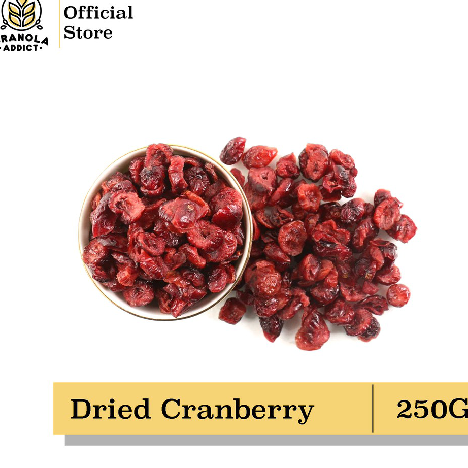 

Ready Stock Granola Addict - Buah Dried Cranberry / Cranberries Kering 250G