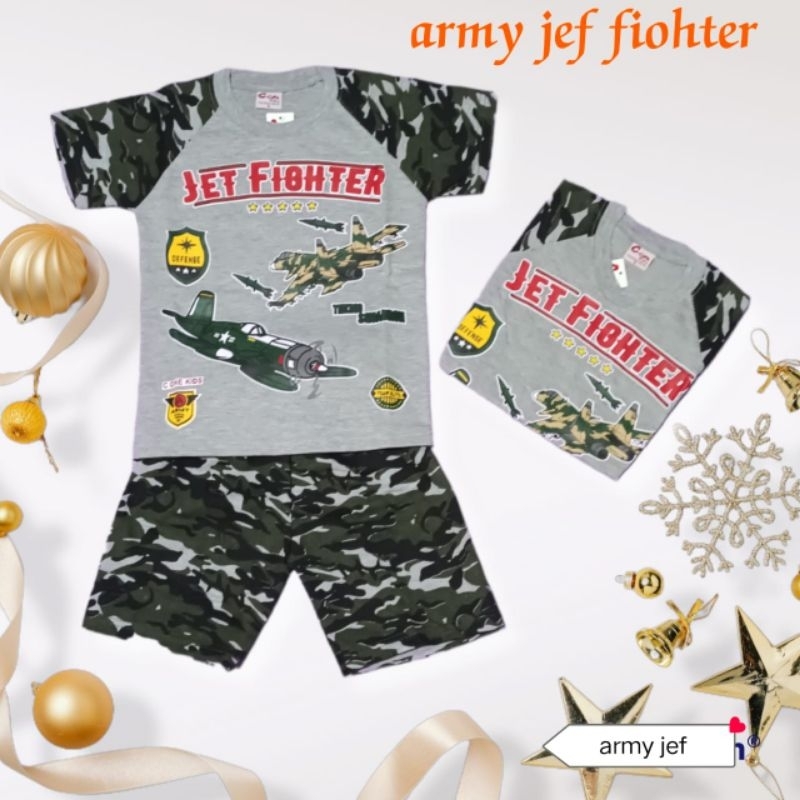 setelan baju anak laki laki army jef
