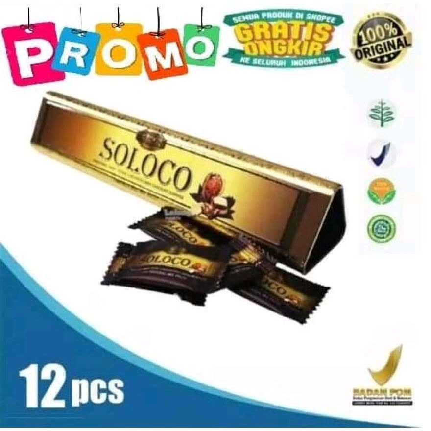Soloco Asli Original Isi 12 Pcs Permen Tahan Lama Untuk Pria | Coklat Soloco Asli | Saloko Candy | C