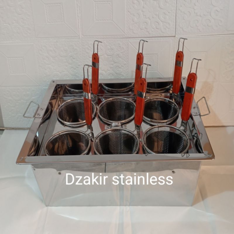 Dandang mie ayam 6 lubang/panci mie kocok stainless
