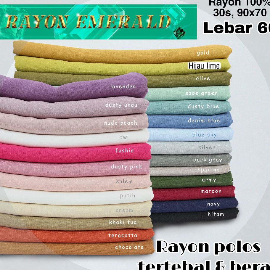 Sale Bahan multi Kain Rayon polos Uniqlo mukena Meteran dan Grosir Quality Super