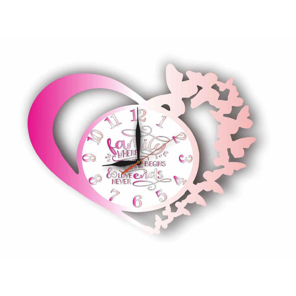 Jam Dinding Butterfly Love / Hiasan Ruang Tamu / Jam aesthetic / Hiasan Kamar Tidur Hiasan Ruang Tam