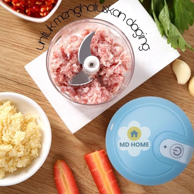 Blender Portable Mini Chopper USB | Alat Penggiling Bumbu dan Daging