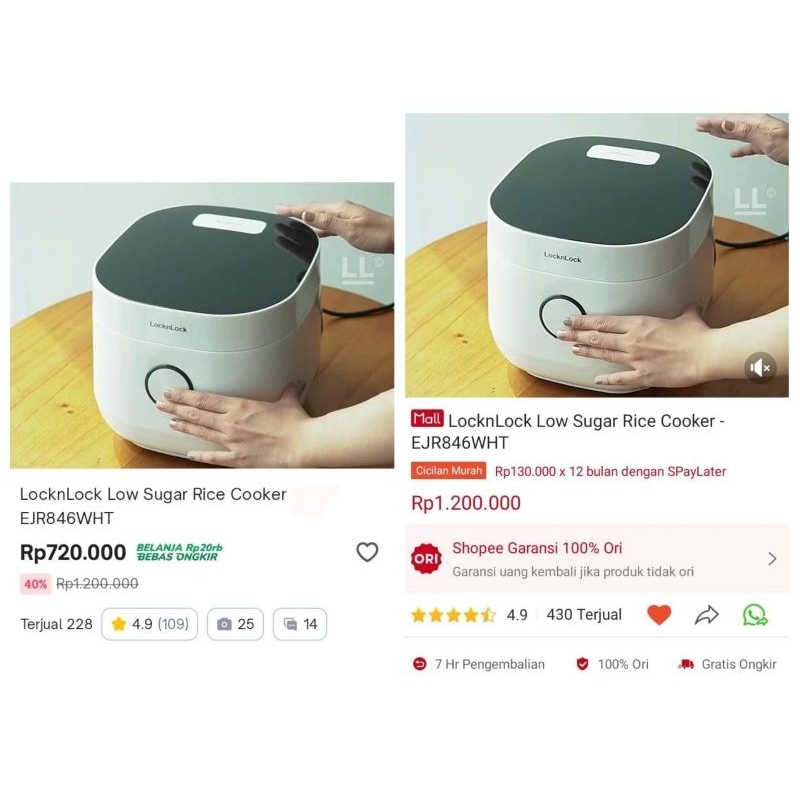 Rice cooker Locknlock EJR846WHT LOW SUGAR