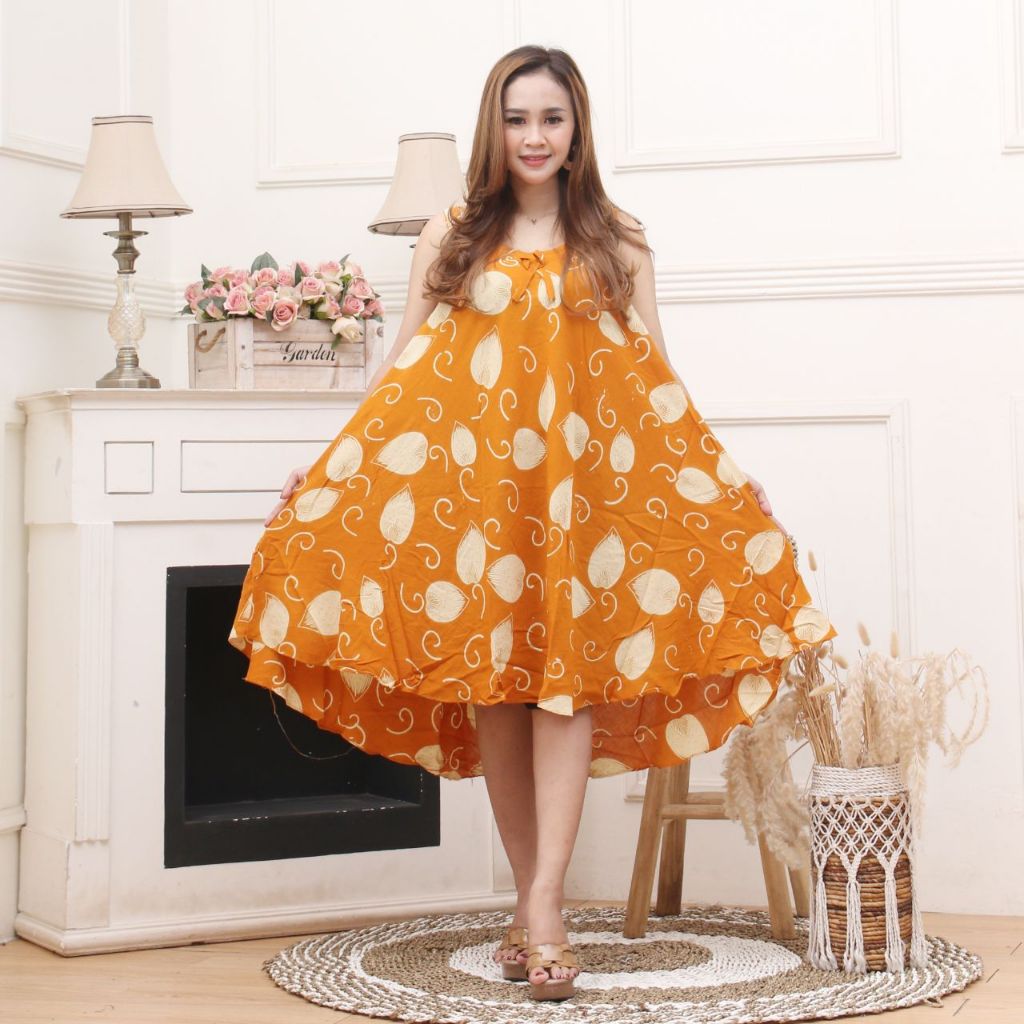 Daster Payung Jumbo Ld 110 Kekinian Bunga Tulip Lengan Yukensi Motif Batik Pekalongan Kencana Ungu A