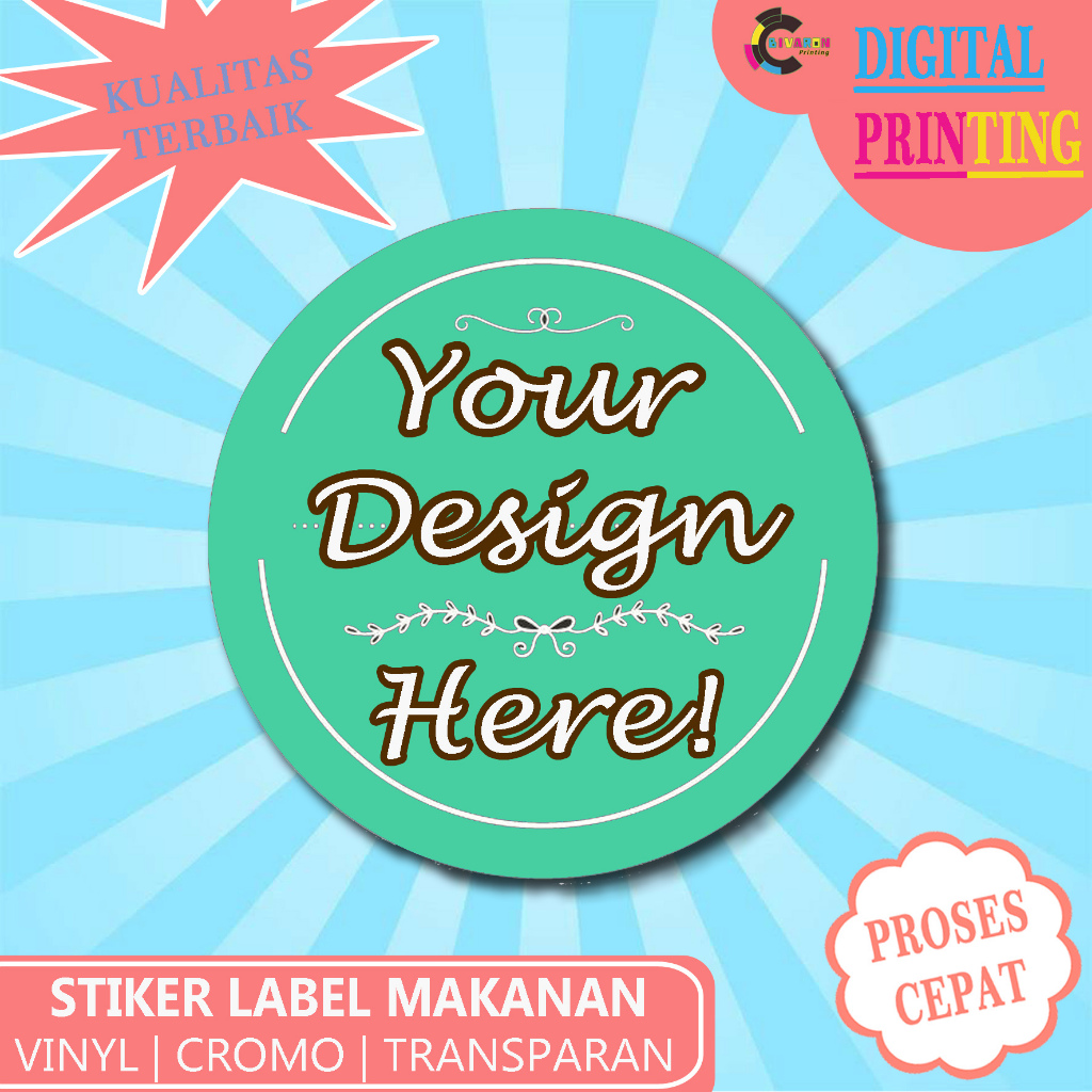 

5x5 cm Custom Label makanan stiker produk vinyl