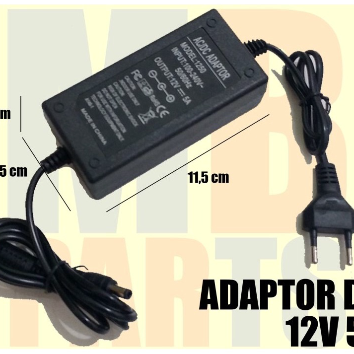 Best Seller Adaptor 12 Volt 5 Amper Murni Untuk Pompa DC.