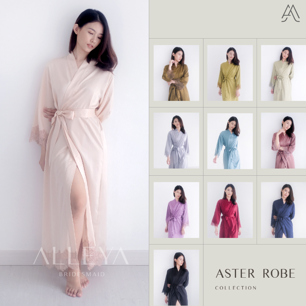MURAH BANGET Maxi Aster Robe | Kimono Satin Hijab - Non Hijab - FREE BORDIR | Kimono Bride - Bridesm