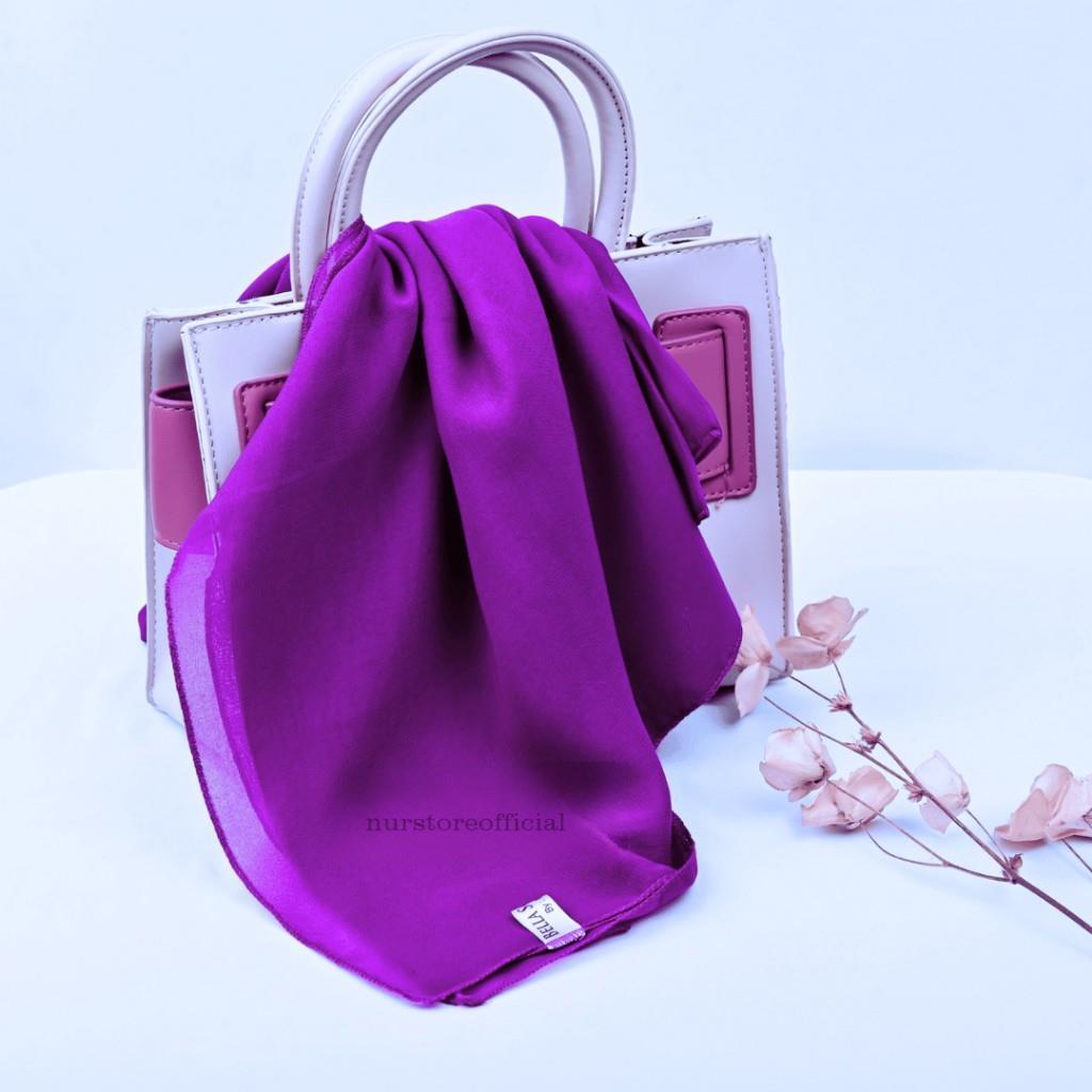 90+WARNA HIJAB BELLA SQUARE POLYCOTTON PREMIUM / SEGIEMPAT POLOS PREMIUM MAGENTA