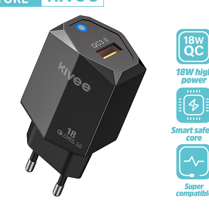 PROMO KIVEE charger oppo samsung xiaomi kepala charger fast charging 18w 22.5w Wall Charger adaptor 