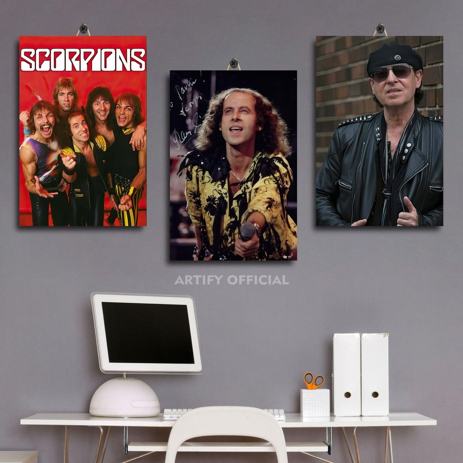 Pajangan Kamar Aesthetic Band Gambar Scorpion 20X30 | Hiasan Kamar Murah Scorpion Wallpaper | Dekora