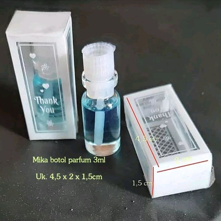 Kotak Mika Souvenir Botol Parfume Ukuran 4,5x2x1,5cm