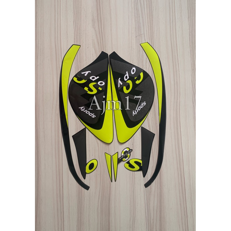 STIKER STRIPING VARIASI SCOOPY 2021 HITAM LIS KUNING