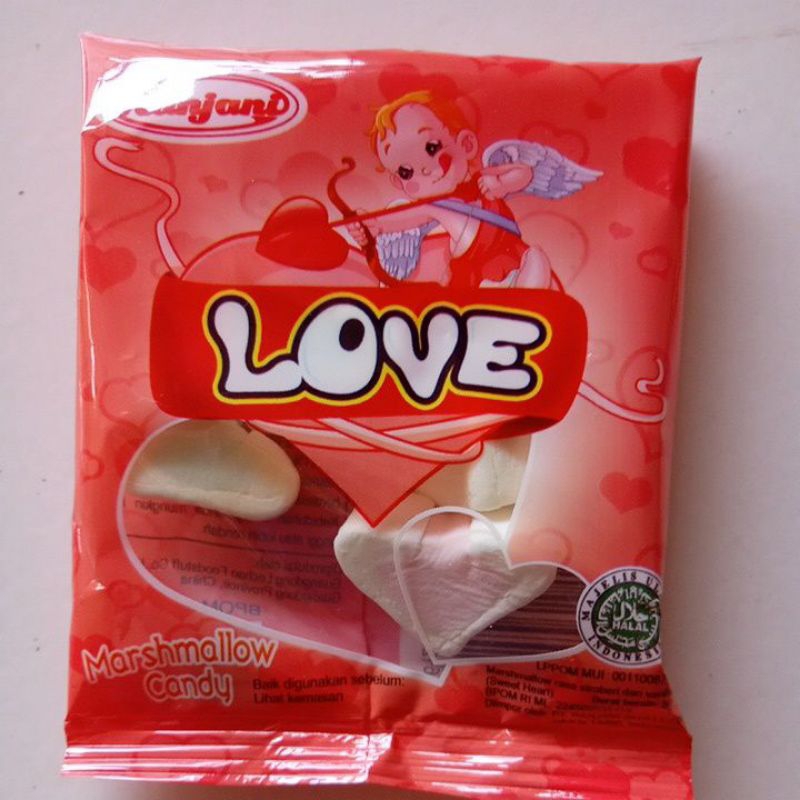 

marshmallow bentuk love isi 10pcs