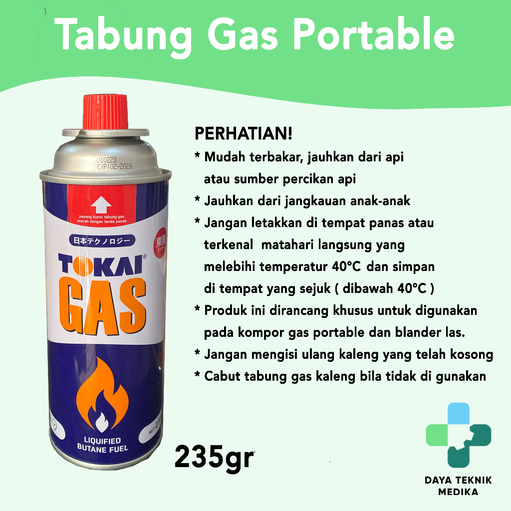 TOKAI Tabung Gas Portable - Kaleng LPG Kecil Kompor dan Blander Las