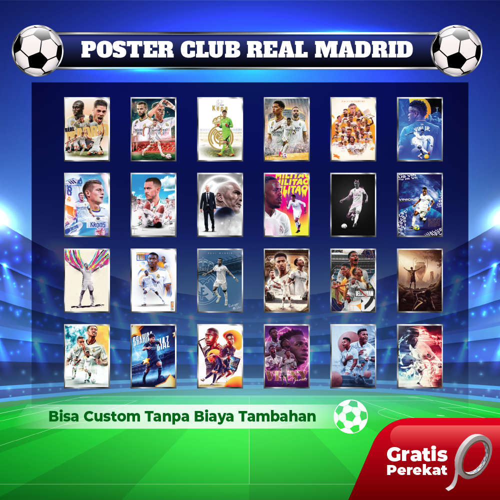 Poster Klub Sepak Bola Real Madrid - Club Sepak Bola Real Madrid A5 [ISI 24 LEMBAR]