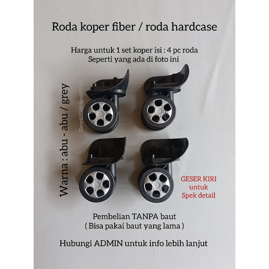 RODA KOPER, RODA DOUBLE WHEEL, RODA PUTAR 360, RODA KOPER VIBER, RODA KOPER FIBER, RODA KOPER TRAVEL