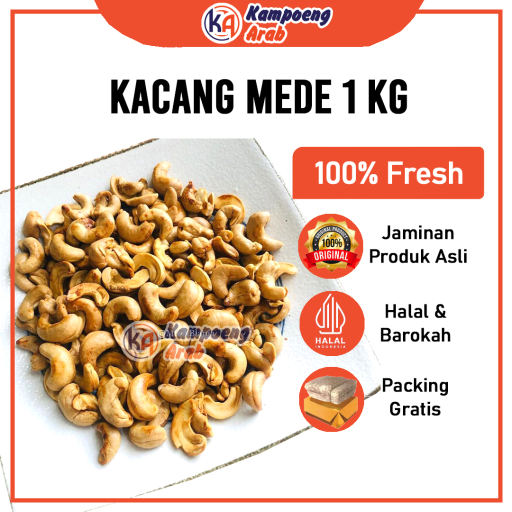 

TERMURAH!! KACANG MEDE METE 1KG Premium Oven Panggang Roasted Mete SUPER MATANG