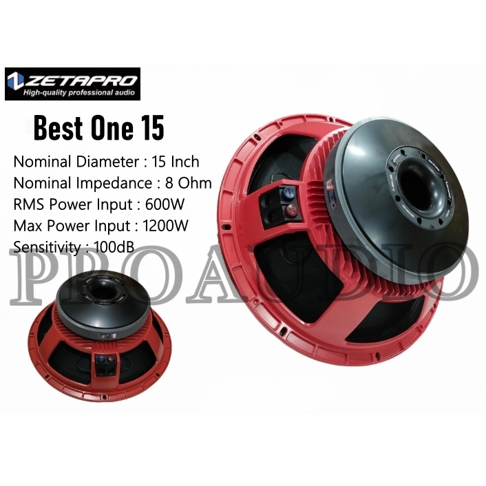SPEAKER COMPONENT 15 INCH ZETAPRO BEST ONE 15 ORIGINAL 1200 WATT